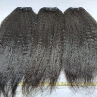 Extensions de cheveux vierges indiens Remy, lisses crépus, double trame, qualité supérieure, avec closure et frontal assortis, naturelles
