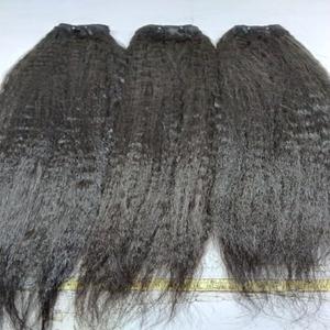 Extensiones de cabello indio virgen Paquetes de trama recta rizada con cierre a juego Frontal Color natural Rizado rizado Recto - Product Image 4