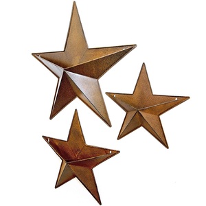 Ensemble d'étoiles rustiques décoratives galvanisées à la main de créateur dernier cri deux étoiles en poudre noire avec revêtement élégant étoiles fantaisie pour la maison - Product Image 5