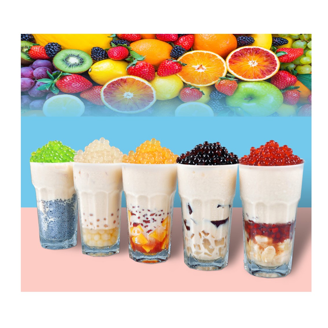 Bulk Juice Ball Popping Boba Milk Powder per la vendita di Bubble Tea