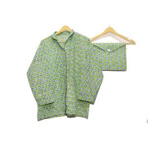 Conjunto de Pijama de Algodón con Estampado Floral para Mujer, Cierre de Botones, Ropa de Dormir, Verano, Otoño, Primavera, Transpirable, Secado Rápido - Product Image 2