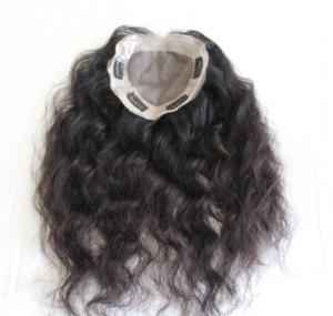 Tupé de cabello humano ondulado Natural para mujer - Product Image 2