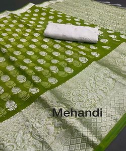 Latest Designer Kanchipuram Silk <b>Saree</b> Banarasi Cotton Linen Wedding Parties Ladies' Wear Wholesaler Garment Fancy Model Number - Product Image 6