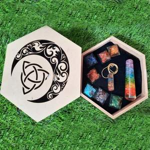 Kit de curación con Orgone Chakra Box Técnica de piedras preciosas talladas - Product Image 1