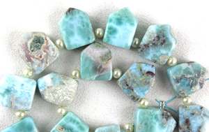 20 High Quality Natural Blue <b>Larimar</b> Gemstone Smooth Pentagon Shape Briolette Beads for <b>Jewelry</b> Making Stone Wholesale - Product Image 4