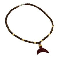 Collier tendance en coquille de noix de coco avec pendentifs en bois, collier de bijoux unisexe