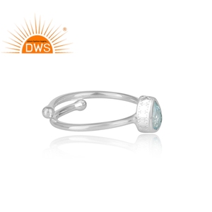 Per Cut Blue Topaz Gemstone <b>Ring</b> Jewelry Supplier Fine <b>Silver</b> <b>Adjustable</b> Girls <b>Ring</b> Jewelry Wholesaler - Product Image 3
