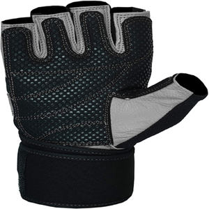 Gants en cuir ventilés demi-doigts personnalisables avec enveloppes de poignet Équipement d'entraînement d'haltérophilie antidérapant pour les sports de gymnastique - Product Image 3