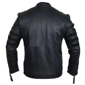 Chaqueta de corredor de cuero a rayas negras Ropa deportiva de talla grande con característica transpirable - Product Image 2