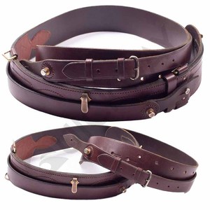 Ceinture en cuir marron Sam de meilleure qualité avec croix pour fanfare de cérémonie Marchandise personnalisée de couleur marron solide Ceinture en cuir marron Sam - Product Image 3