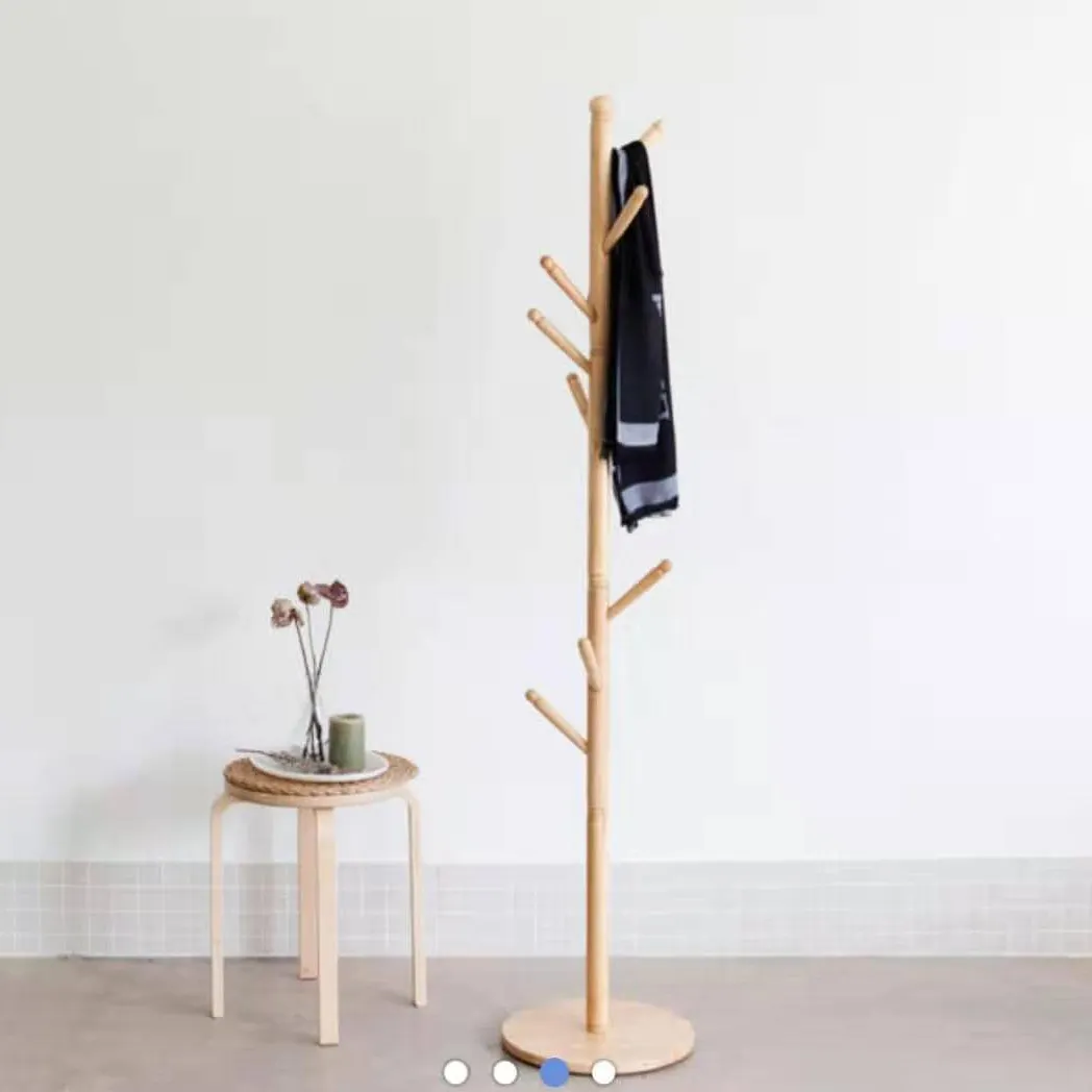 Solid Base At The Bottom Can Stably Support The Whole Coat Rack Wooden Clothes Stand Hanger Stand