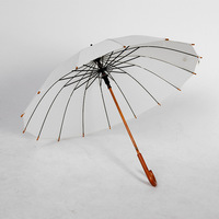Parapluie manuel moderne de style japonais à manche droit en bois 16K pour adultes, tissu en nylon 190T, couleur personnalisée, utilisation estivale