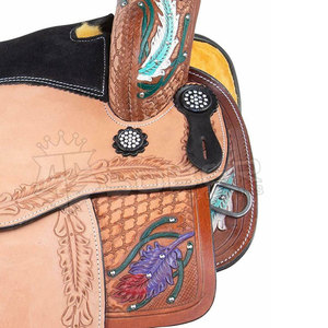 อานม้าหนังแท้คุณภาพพรีเมียม สำหรับแข่งขันแบบเวสเทิร์นบาร์เรลเรซซิ่ง - Product Image 4