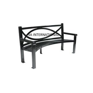 Muebles de diseño exclusivo Banco de jardín popular Hierro Metal Recubierto de polvo negro Banco decorativo para exteriores Calidad sostenible - Product Image 6