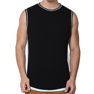 Camisas de alta calidad para hombre, camisas 100% de algodón con diseño a rayas blancas y negras, transpirables, informales, sin mangas, para gimnasio y Fitness, de verano - Product Image 1