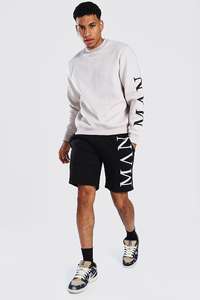 Unisex Waffle Knit transpirable verano Casual manga larga Top y pantalones cortos pulóver Streetwear conjunto con bolsillos - Product Image 4