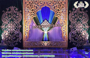 Royal Rajasthani Embroidered Wedding Stage <b>Backdrop</b> New Design for Sangeet Stage Elegant Curtain Decorations - Product Image 5