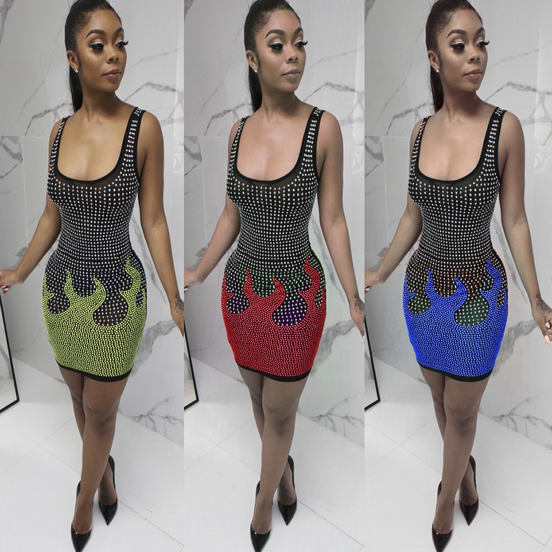 Женское трикотажное платье с принтом, Повседневное платье-комбинация, лето 2021