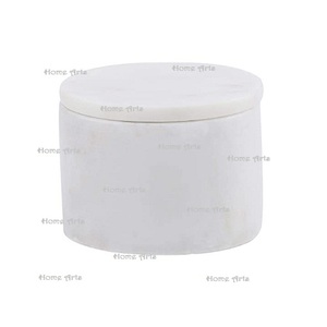 Boîte de forme carrée au design unique Boîte en marbre blanc avec couvercle design Conteneur alimentaire de qualité de luxe pour la cuisine à domicile - Product Image 5