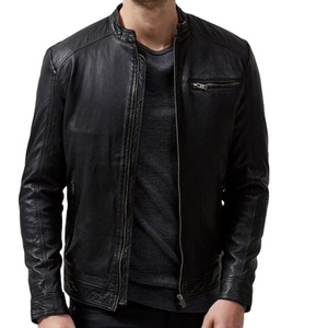 Chaqueta de cuero puro para hombre, chaqueta de motocicleta 100% hecha a medida - Product Image 1