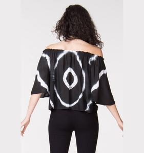 Summer Choice Women Wear Rayon Tie Dye Off the Shoulder <b>Top</b> for Beach Outside Fun and Resort Wear Dress - Product Image 5