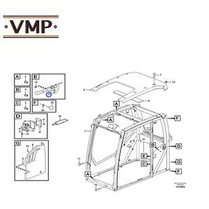 VOE11205934 - Manija de Bloqueo para Excavadoras EC290C NL, EC360C L, EW140C, EC460C HR, EC330C L - OEM - Product Image 1