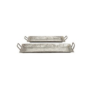 Bandeja plateada para servir comida y bebida, de diseño Rectangular, de Metal para decoración del hogar, tamaño personalizado - Product Image 6