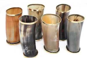 Haute qualité véritable corne de boeuf Viking boire des tasses assorties ensemble sculpté à la main verre sel lampe parfait cadeau décoratif prix de gros - Product Image 4