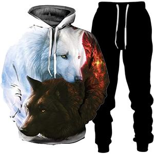 Survêtement à capuche imprimé 3d pour hommes fabriqué en tissu respirant anti-transpiration 100% coton - Product Image 2