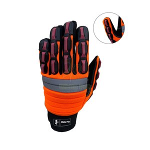 Guantes de impacto de cuero de calidad Tamaño XL Protección anticorte para trabajo en campos petroleros y Material de goma de seguridad - Product Image 2