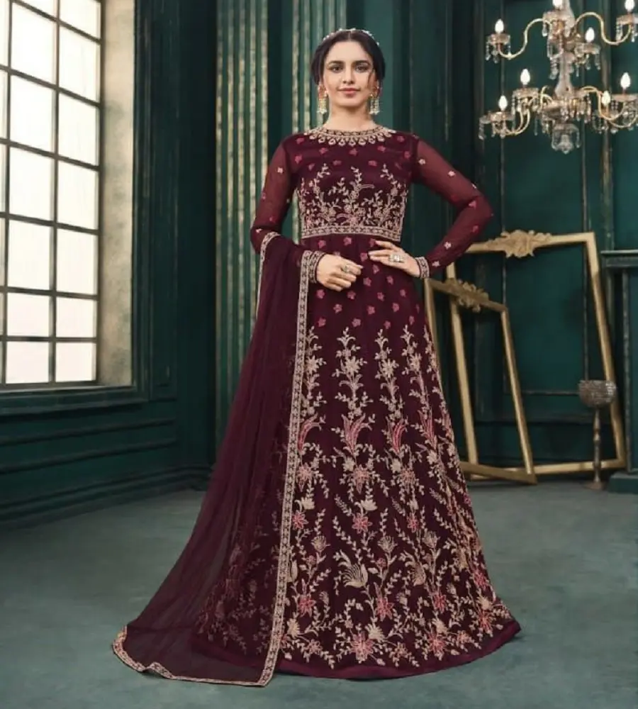 Vestido indiano pesado anarkali salwar kameez/long anarkali casamento salwar ternos