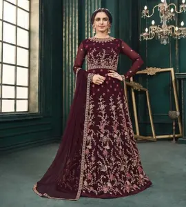 印度连衣裙重网Anarkali Salwar Kameez / Long Anarkali婚礼Salwar套装