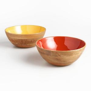 Vaisselle de bonne qualité Bol de service en bois Forme ronde Design le plus élevé Design antique d'un fabricant de bols en Inde - Product Image 2