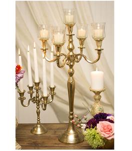 <b>Gold</b> Candelabra Made Form High Quality Aluminium In Bulk For Home Decor Office Decor And Wedding Decoration - Product Image 2
