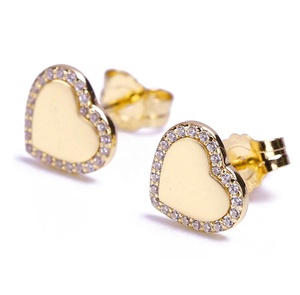 925 Sterling Silver Heart Silver <b>Stud</b> <b>Earring</b> Cubic Zirconia Rose Gold <b>Earrings</b> Silver Heart <b>Stud</b> <b>Earrings</b> Sparkling for Women - Product Image 4