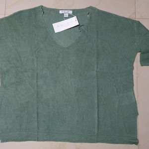 Lots de vêtements de marque en provenance d'usine : pulls décontractés en coton tricoté à manches longues et col en V pour femmes, stock du Bangladesh - Product Image 1