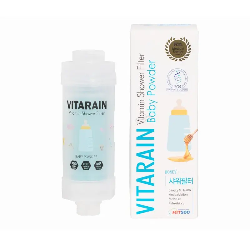 Korean Vitarain Baby Powder Scent Feuchtigkeit spendend für Skin Spa Vitamin C Wasser dusch filter