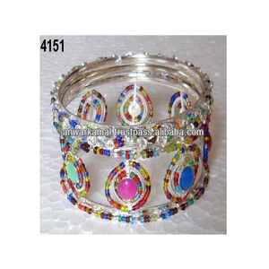 Multi Color <b>Bangle</b> With Beads Design Base on <b>Glass</b> Cuff <b>Bangle</b> for Girls & Women - Product Image 1