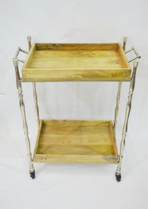 High Quality <b>Wood</b> and Steel Side <b>Table</b> <b>Round</b> Shape With Natural Wooden Finish on Top for Livingroom Decoration - Product Image 2