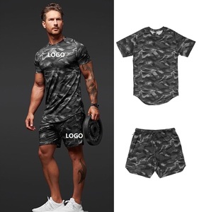 T-shirt homme, ensemble court et sur mesure, de haute qualité, tenue de sport, 2019 - Product Image 3