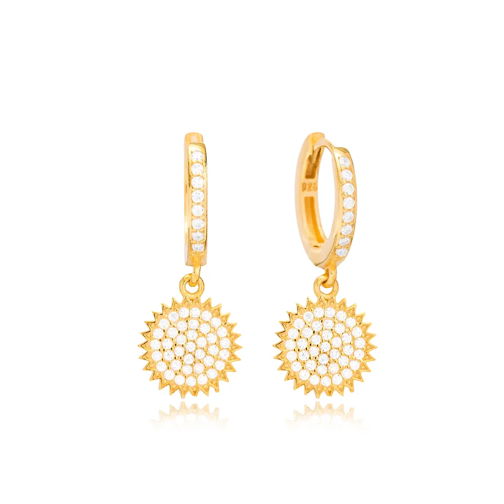 Tournesol Design Hoop Boucles d'oreilles Turc En Gros 925 Bijoux En Argent Sterling