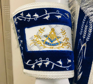 MASONICREGALIA PAST MASTER TABLIER, POCHETTES et COL BLEU ROYAL VELVET-HSE - Product Image 3