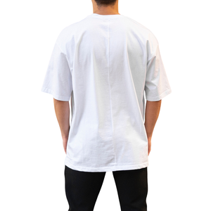 Camiseta Blanca de Algodón Orgánico 100% para Hombre, Talla Grande, Diseño Sencillo, Estilo Hip Hop, Servicio OEM Disponible, Nueva Tendencia Verano 2023 - Product Image 4