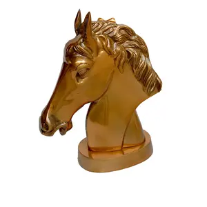 Cabeçote de cavalo feito sob encomenda, decoração de casa, artesanato, cabeça de cavalo de alumínio, estátua de bronze, antigo, acabado