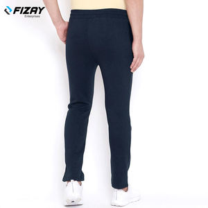 Pantalon en coton à jambe droite et à taille élastique pour hommes Pantalon d'entraînement de gymnastique léger avec broderie personnalisée Street Wear Style décontracté Lavage foncé - Product Image 2