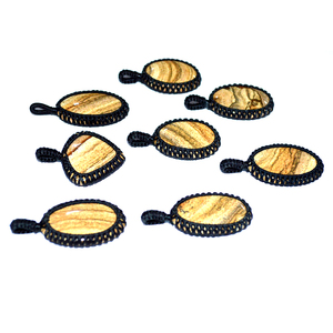 Wholesaler of Picaso Jasper Mix Cab Wrap Pendants : Picaso Jasper Mix Cab Wrap Pendants for Sale - Product Image 1