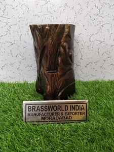 WOOD LOG BRASS CREMATION CANDLE LIGHT CREMATION <b>URN</b> FUNERAL SUPPLIES BRASSWORLD INDIA - Product Image 2