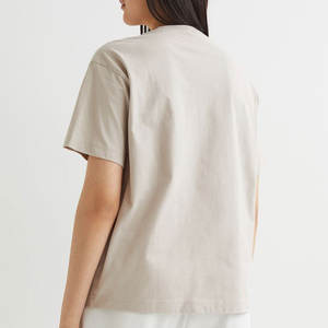 Camiseta de algodón 210 con cuello redondo para hombre, ropa personalizada de 100% g con cuello redondo, LOGO de algodón, camiseta de corte ancho en blanco - Product Image 4