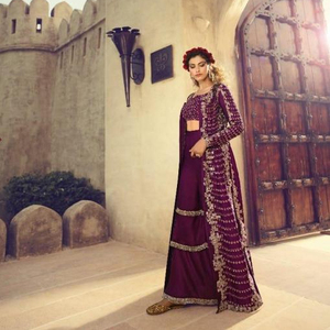 Tendance Salwar Kameez costume Dupatta indien dames femmes porter broderie pierre travail soie Net entièrement cousu en gros bas prix Alphanumero - Product Image 1