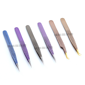 NUEVAS Pinzas para Pestañas con Puntas Doradas, Pinzas para Extensión de Pestañas con Punta de Fibra, Pinzas para Pestañas de Acero Inoxidable Antiestáticas - Product Image 2
